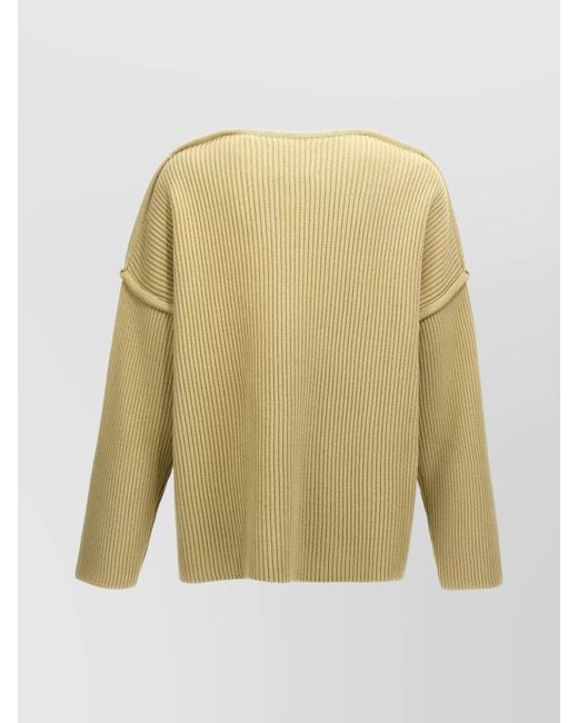 Jil Sander Natural Geometric Neckline Wool Jumper for men