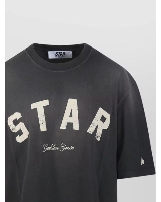 Golden Goose Deluxe Brand Black Cotton Relaxed Fit Printed T-Shirt