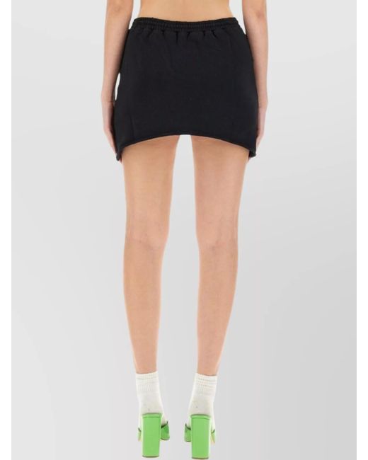 Barrow Blue Cotton Slim-Fit Mini Skirt