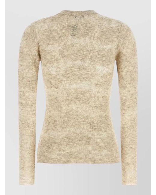 Brunello Cucinelli Natural Flower Lace Knit Silk Alpaca Sweater