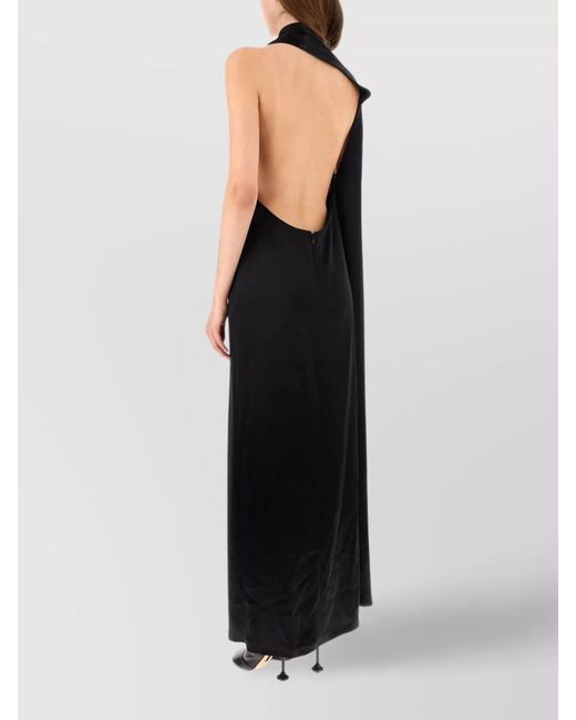 Loewe Black Satin Sleeveless Long Dress