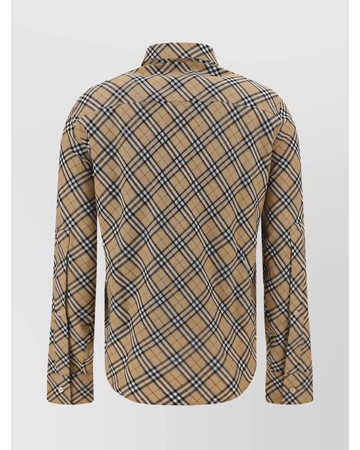 Burberry Natural Checked Slim-Fit Cotton Shirt