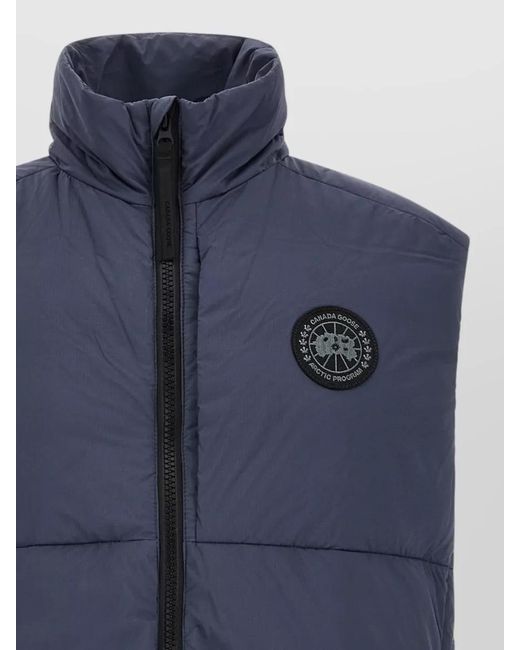 Canada Goose Blue Lodge High Collar Menswear Vest for men