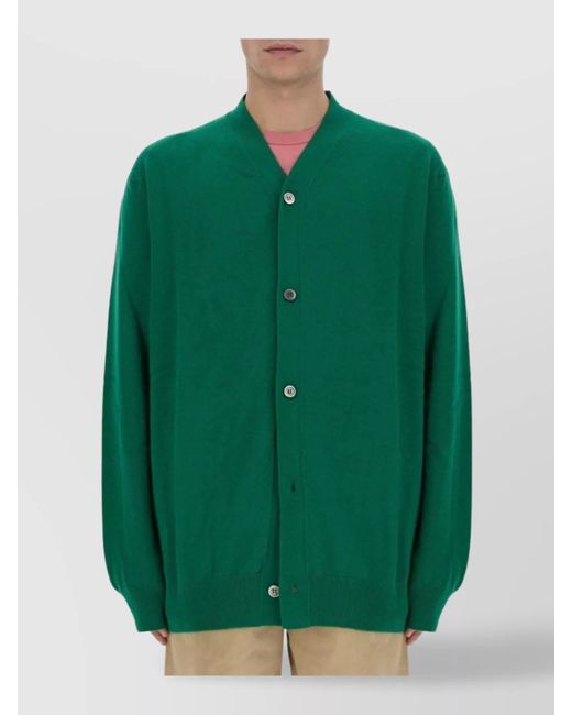 Comme des Garçons Green Wool Cardigan for men