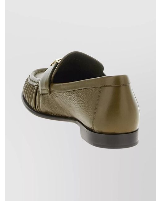 Fendi Green Lamb Leather Loafers