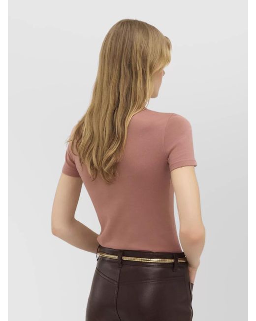 Chloé Pink Cotton Logo Short-Sleeve Crew-Neck T-Shirt