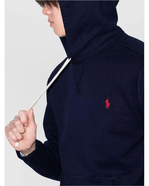 Polo Ralph Lauren Blue Logo-Embroidered Hoodie for men