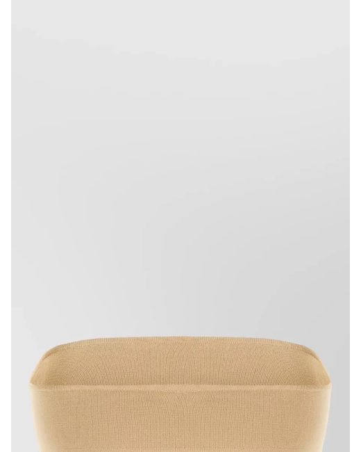Max Mara Natural Strapless Ribbed Seamless Lingerie Bandeau Top