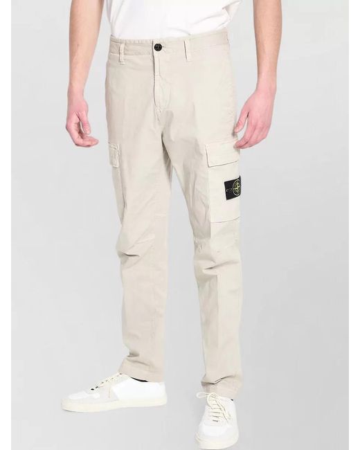 Stone Island Natural Cargo Pants Regular Fit Straight Leg for men