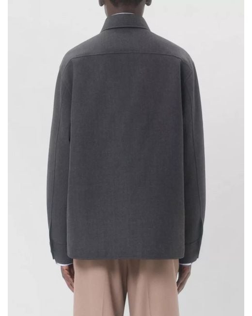 Valentino Garavani Black Long Sleeve Shirt Point Collar Chest Pocket for men