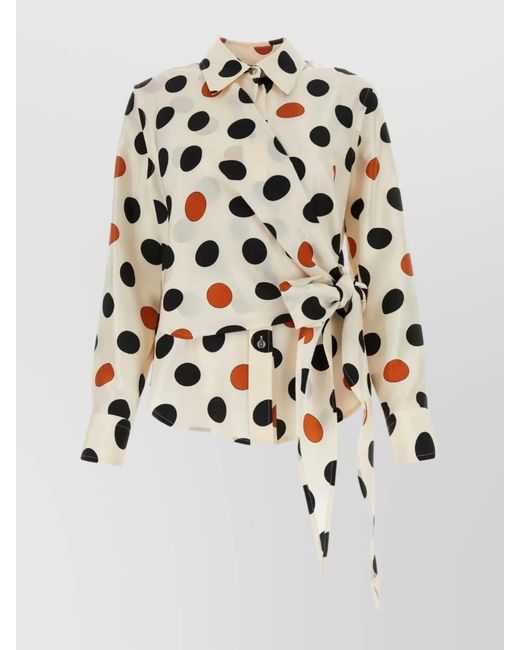 Bottega Veneta White Printed Silk Shirt