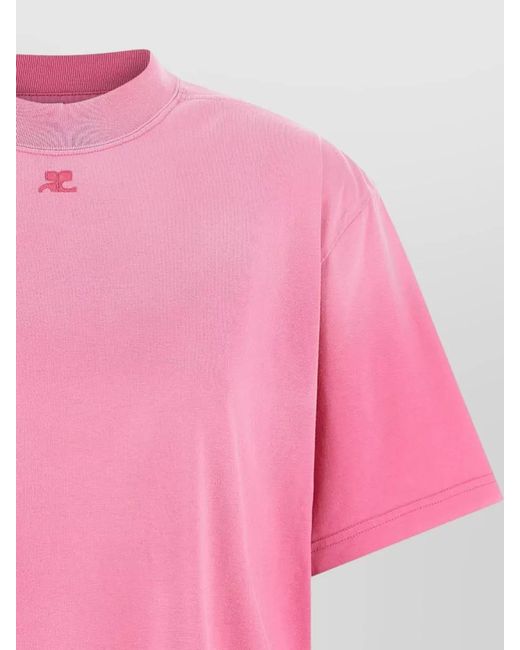 Courreges Pink Cotton Mini T-Shirt Dress