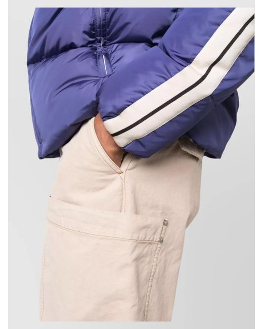 Palm Angels Natural Cotton Mid-Rise Wide-Leg Cargo Trousers for men