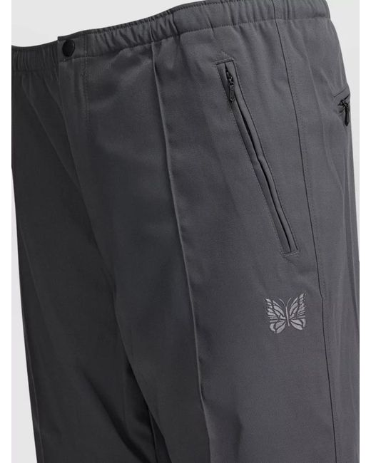 Needles Gray Cavalry Twill Straight-Leg Trousers for men