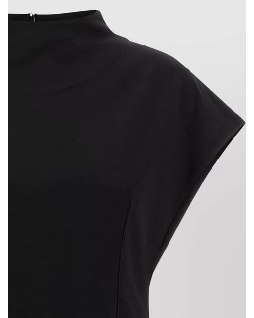 ARMARIUM Black Sia Cap Sleeve Fitted Top