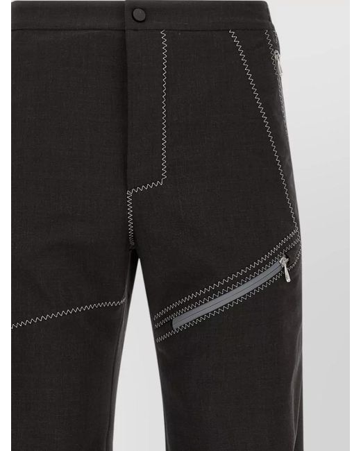Kiko Kostadinov Black Virgin Wool Asymmetric Straight-Leg Trousers for men