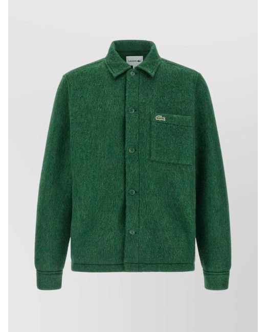Lacoste Green Soft Fabric Long Sleeve Shirt Jacket for men