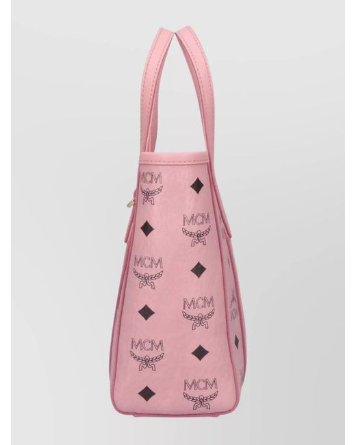MCM Pink Toni Mini Leather Tote Bag