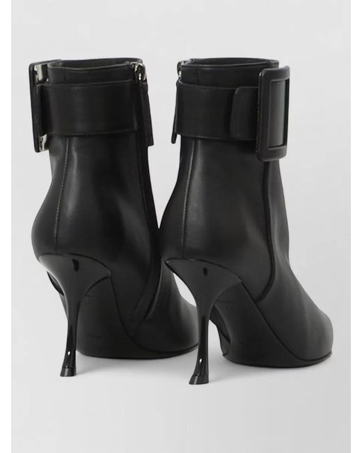 Roger Vivier Black Leather Ankle Boots