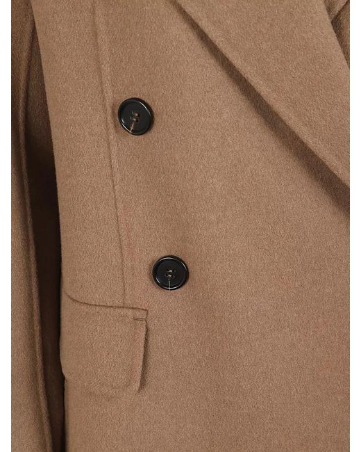 Max Mara Natural Rita Caban Coat Double Breasted Design