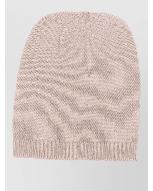 Fabiana Filippi Pink Wool Knit Beanie Hat Ribbed Hem