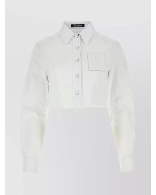 Raf Simons White Cotton Cropped Shirt