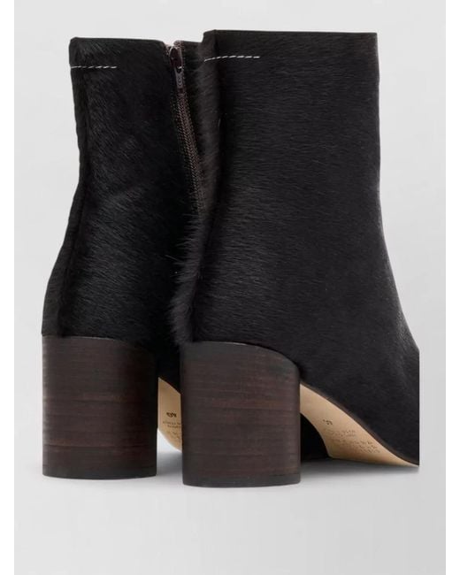 MM6 by Maison Margiela Black Leather Ankle Boots
