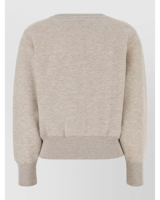 Anine Bing Natural Cotton Relaxed-Fit Embroidered Sweatshirt