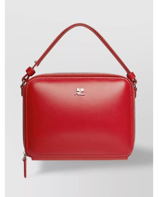 Courreges Red Cloud Leather Shoulder Bag