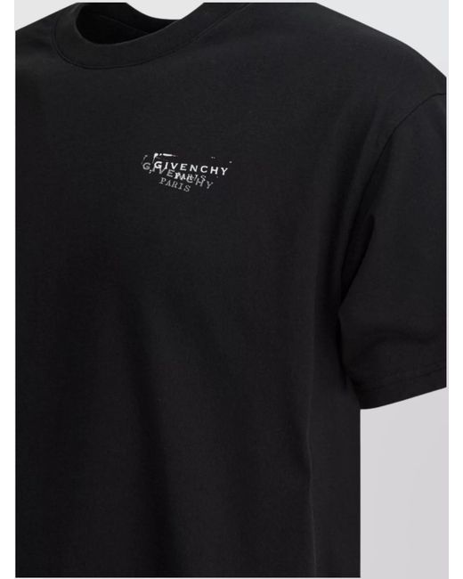 Givenchy Black Cotton Logo-Print T-Shirt for men