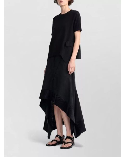 Sacai Black Cotton Jersey T-Shirt