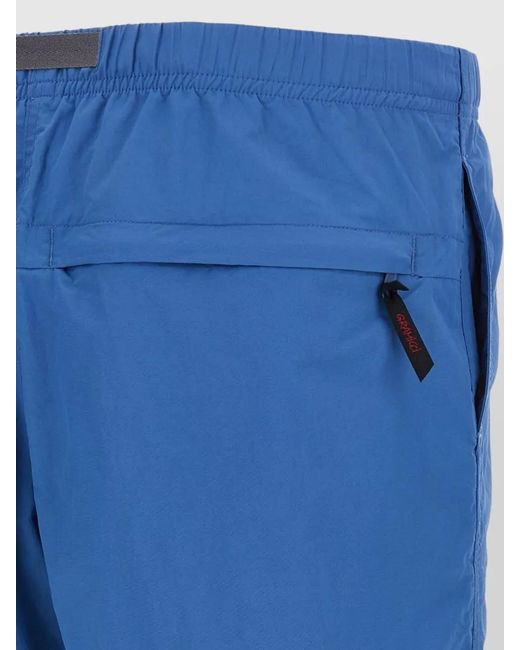 Gramicci Blue Utility Bermuda Shorts Zip And Back Pockets for men