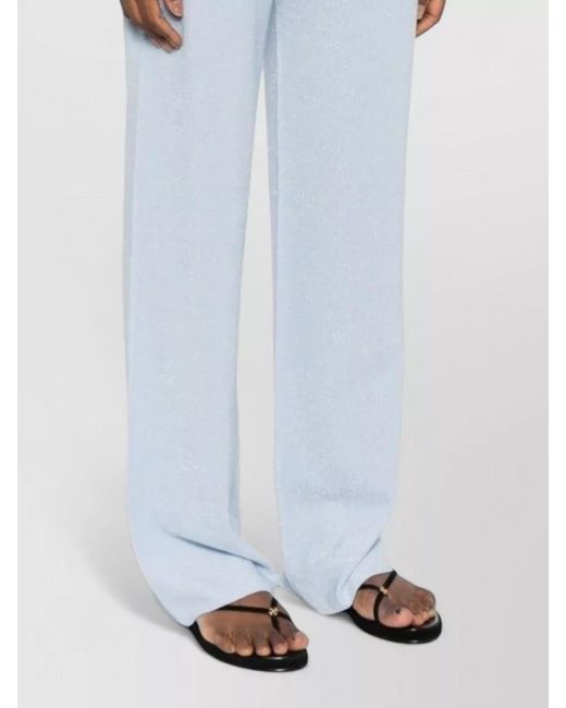 Fabiana Filippi Blue Wide Leg Glitter Knit Trousers