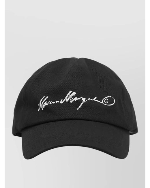 MM6 by Maison Margiela Black Logo Cotton Baseball Cap