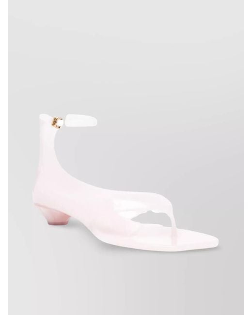 Chloé White Strap Sandals Toe Transparent Design Ankle