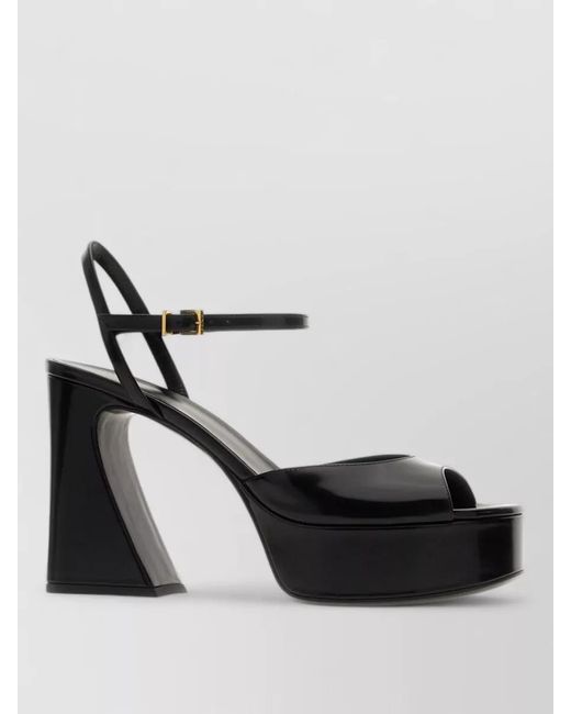 Fendi Black Leather Sandals
