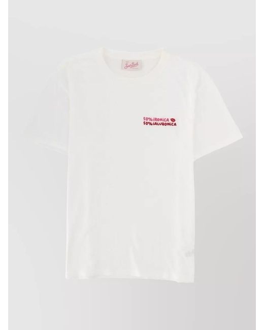 Mc2 Saint Barth White Emilie Crew Neck Regular Fit T-Shirt