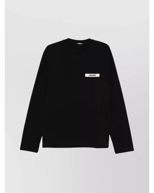 Jacquemus Black Gros Grain Ml Crew Neck Long Sleeves for men