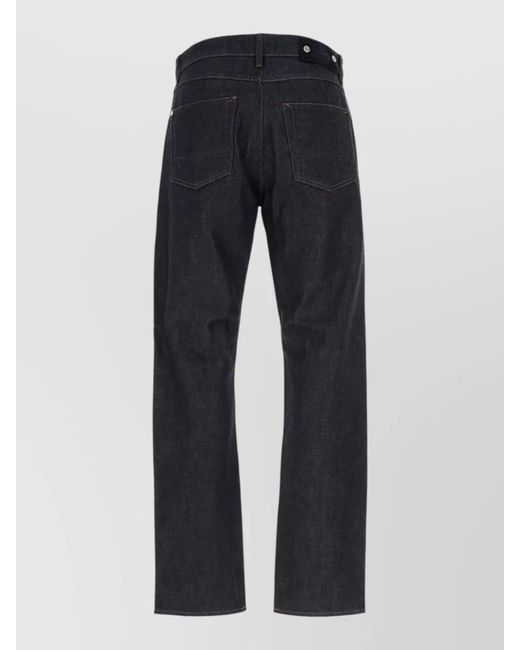 Stone Island Blue Denim Trousers Contrast Stitching Belt Loops for men