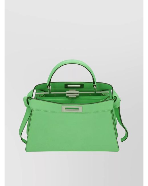Fendi Green Peekaboo Iseeu Leather Shoulder Bag