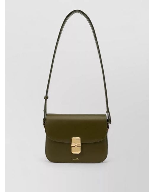 A.P.C. White Grace Leather Shoulder Crossbody Bag