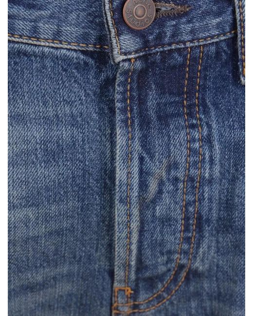 Acne Blue Denim Slim-Fit Straight-Leg Jeans