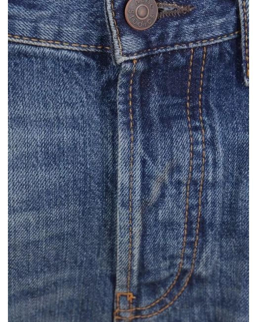 Acne Blue High Waist Relaxed Fit Wide Leg Jeans