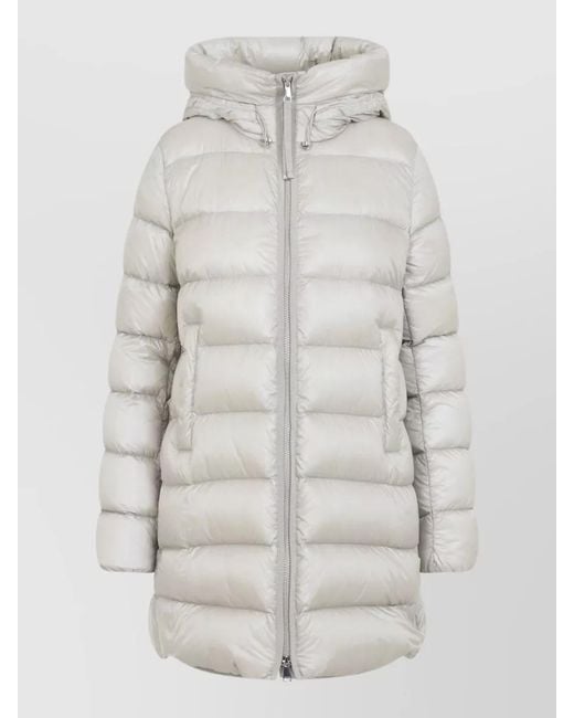 Moncler White Suyenne Long Hooded Down Parka Jacket