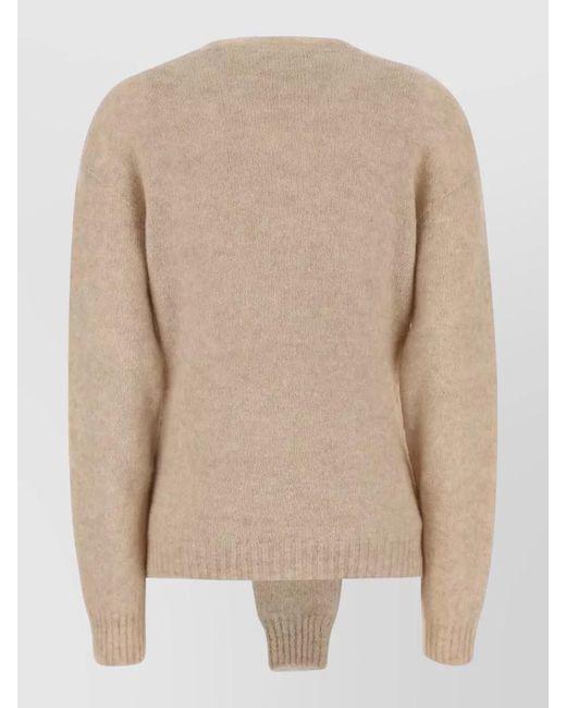 Des Phemmes Natural Stretch Nylon Blend Sweater Ribbed Cuffs