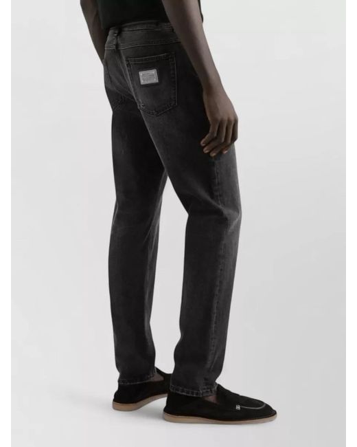Dolce & Gabbana Gray Straight Trousers Silk Nylon Five Pockets Belt for men