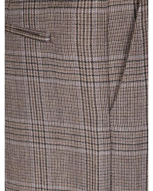 A.P.C. Brown High Waist Wide Leg Checked Suit Trousers