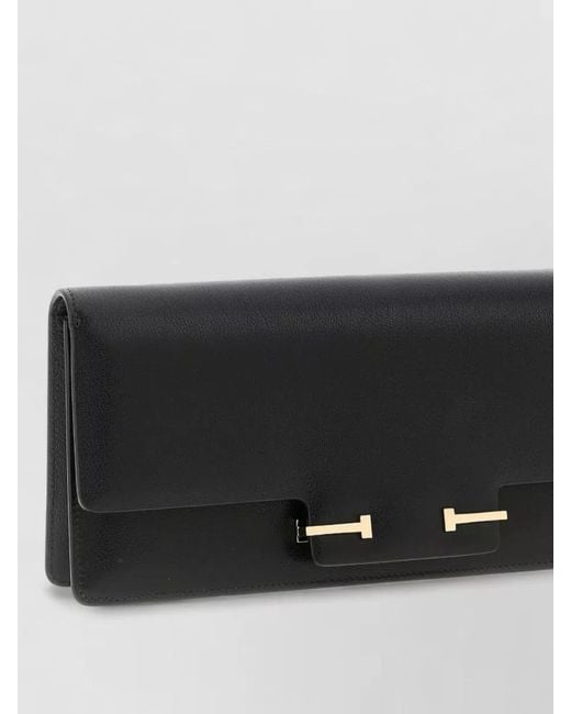 Tom Ford Black Supple Grain Shoulder Bag Adjustable Strap