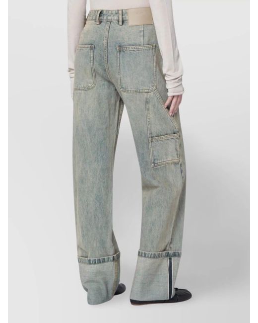 Entire studios Gray Denim Wide-Leg Jeans