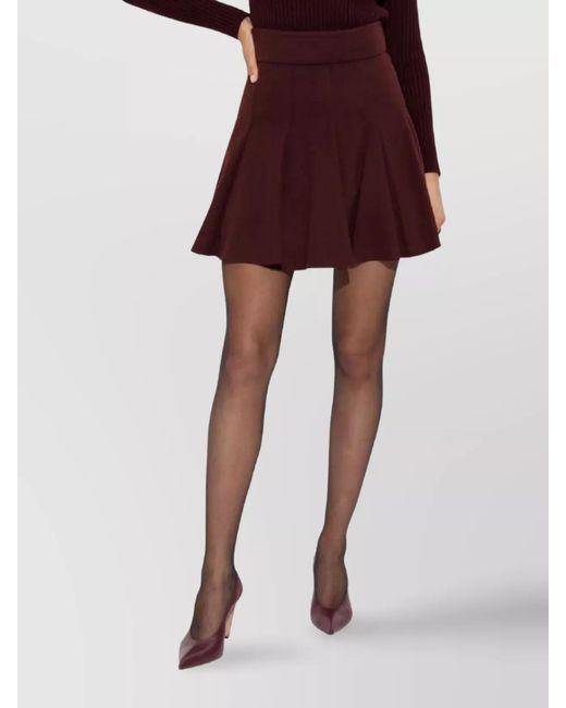 Max Mara Red A-Line High-Waisted Mini Pleated Skirt